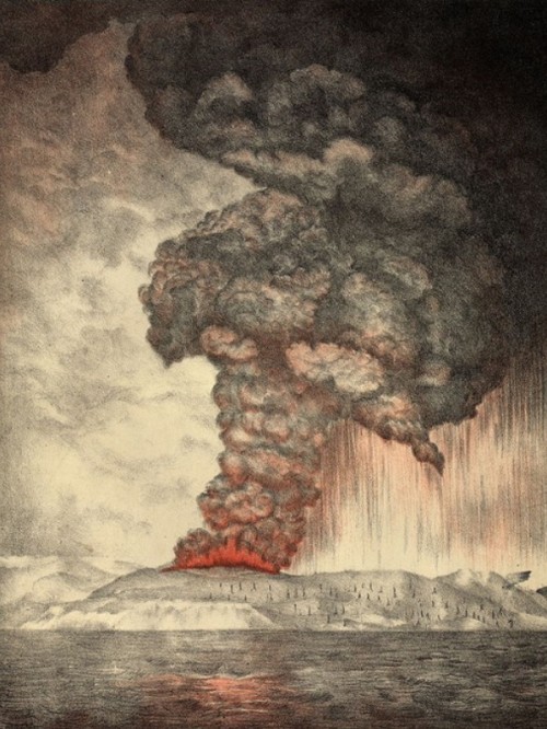 Рис. 14. Извержение вулкана Кракатау (1883 г.) 